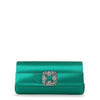 Gothisi emerald green satin clutch