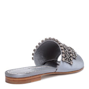 Rian grey satin embellished sandals