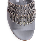 Rian grey satin embellished sandals