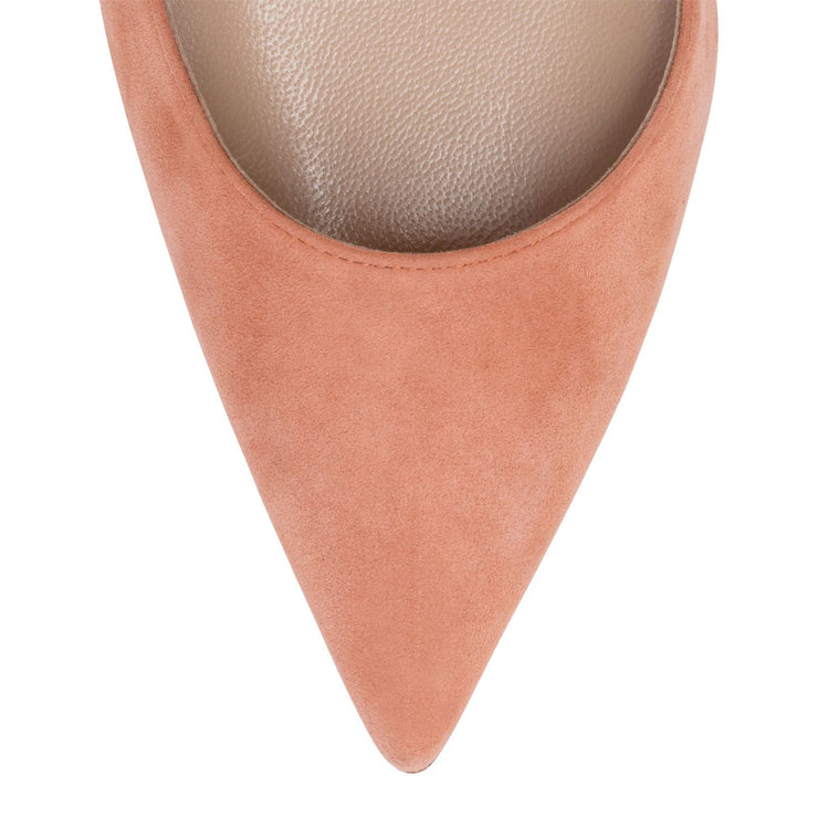 Carolyne 70 Dusty Peach Suede Slingback Pumps