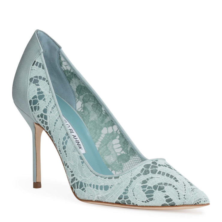 BBLA 90 lace green pumps