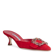 Maysale 50 red suede crystal mules