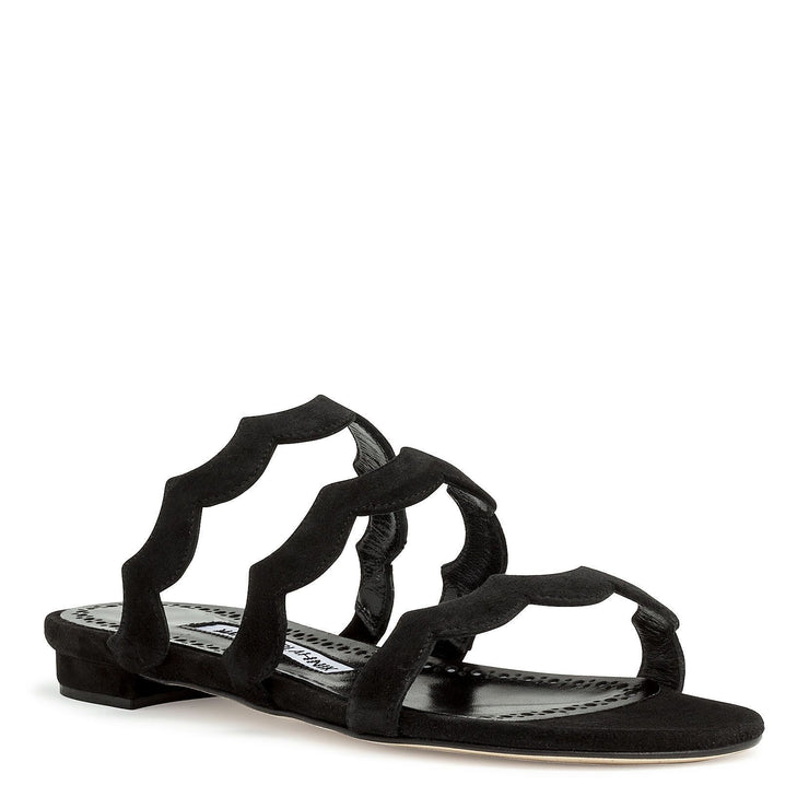 Agavriaflat black suede flat sandals