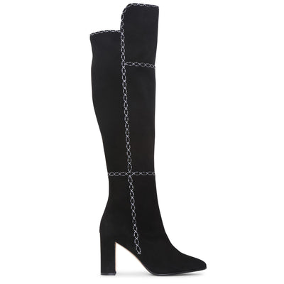 Rubiohi black and grey high boots