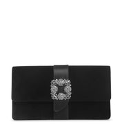 Capri black velvet clutch