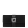 Capri black velvet clutch