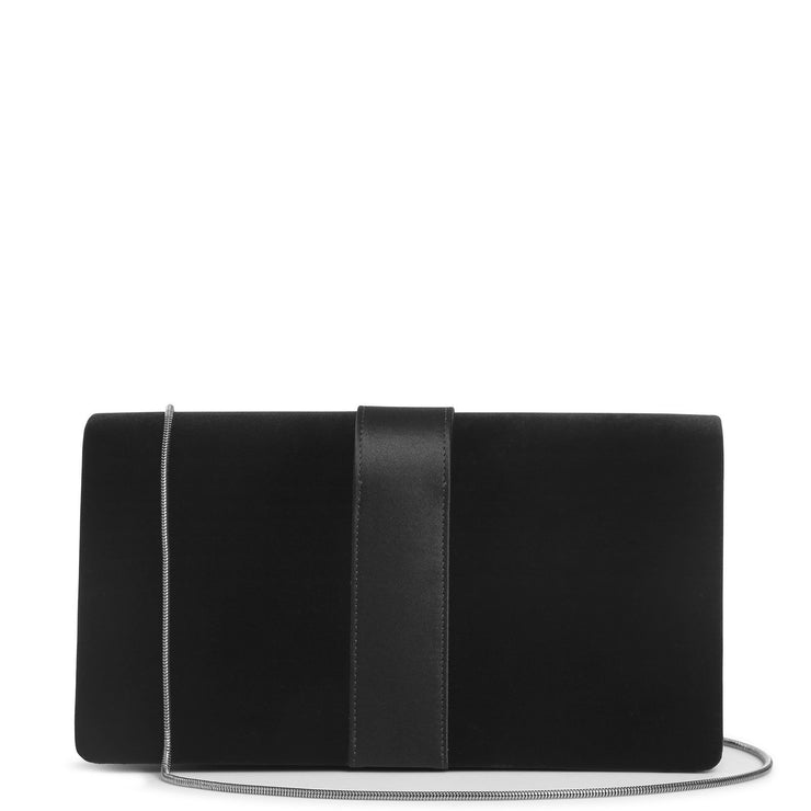 Capri black velvet clutch