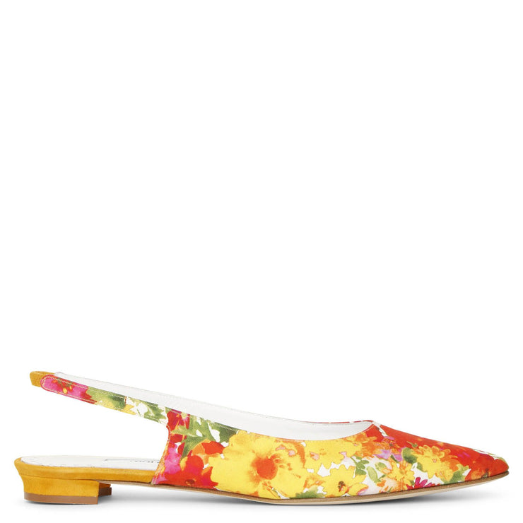 Allura flat flower slingback flats