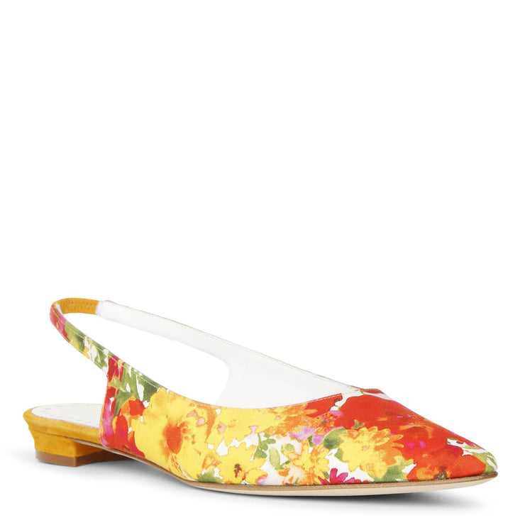 Allura flat flower slingback flats