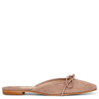 Ballerimu dark nude suede mules