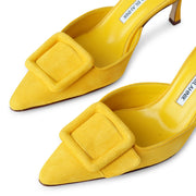 Maysale 70 yellow suede mules