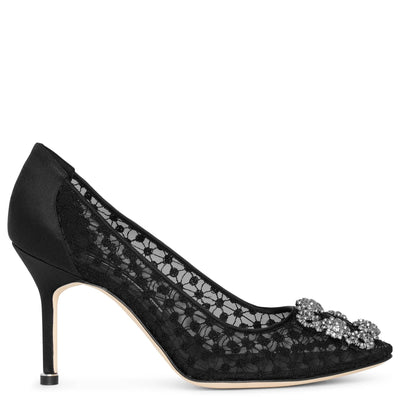 Hangisi 90 black lace pumps