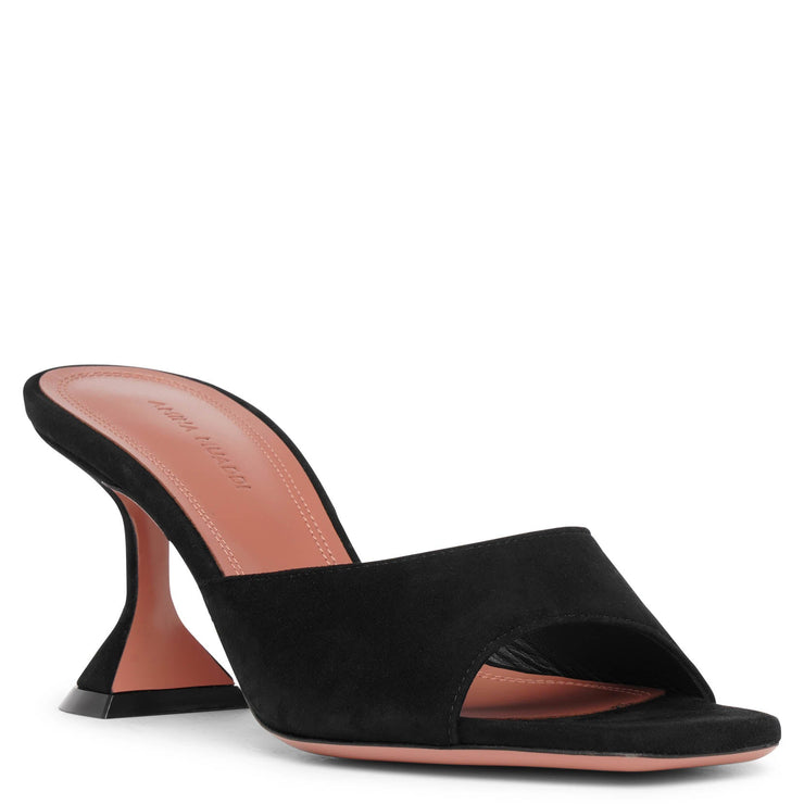 Lupita 70 black suede mule sandals