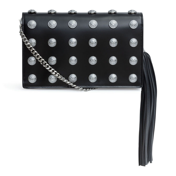 Pochette black studded clutch