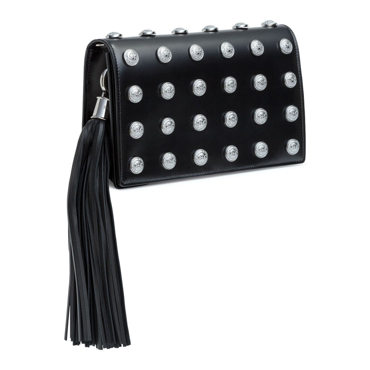 Pochette black studded clutch