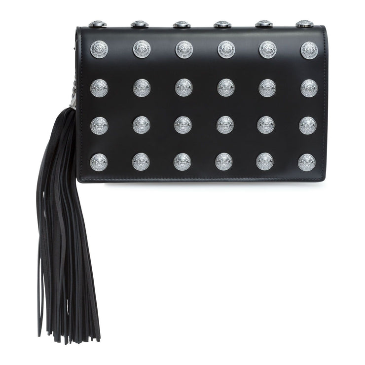 Pochette black studded clutch