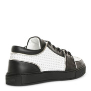 Black and white perforated leather sneakers