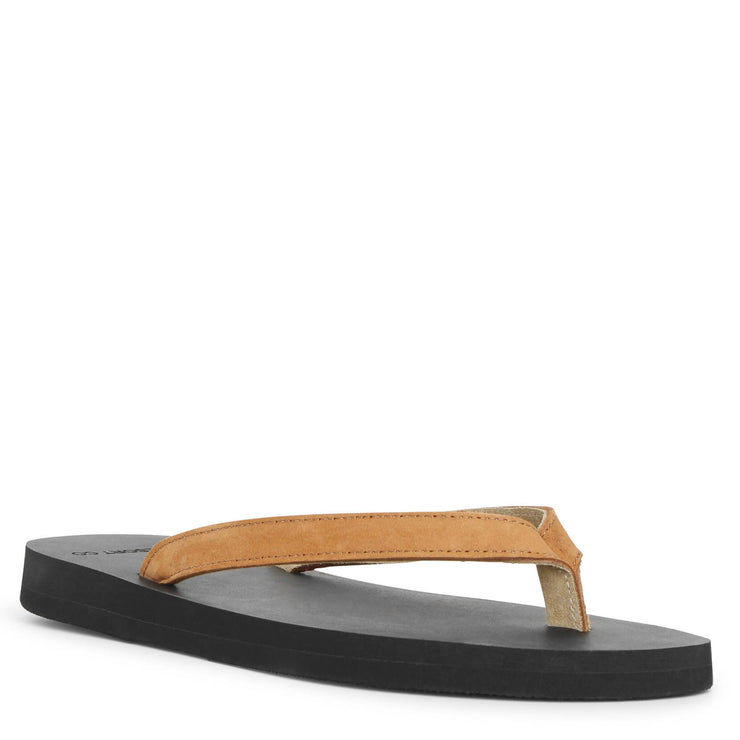Nubuck tan leather sandals