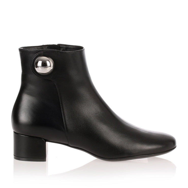 Figaro black leather ankle boot