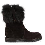 Vasto black suede and fur boot