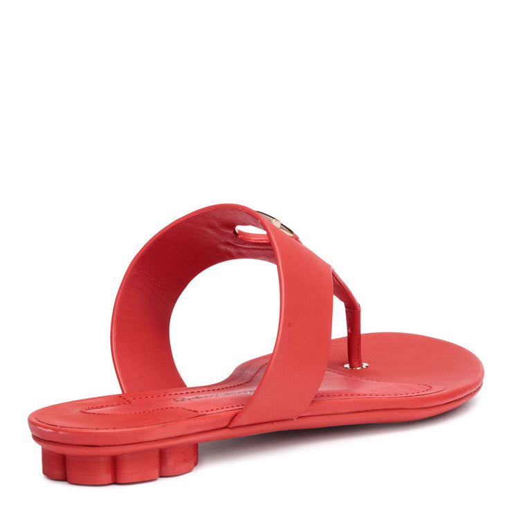 Enfola coral leather sandals