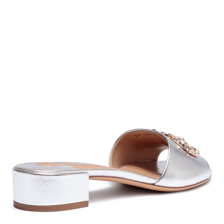 Lampio 30 silver leather sandals