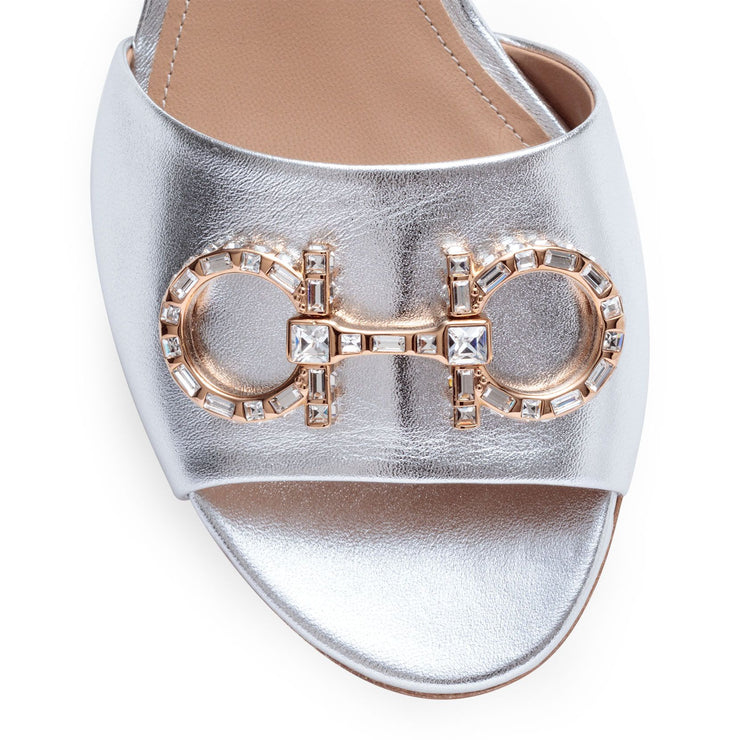 Lampio 30 silver leather sandals