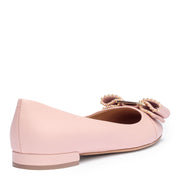 Varina studded pink leather ballerinas