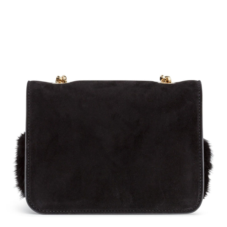 Vara Rainbow black mink bow bag