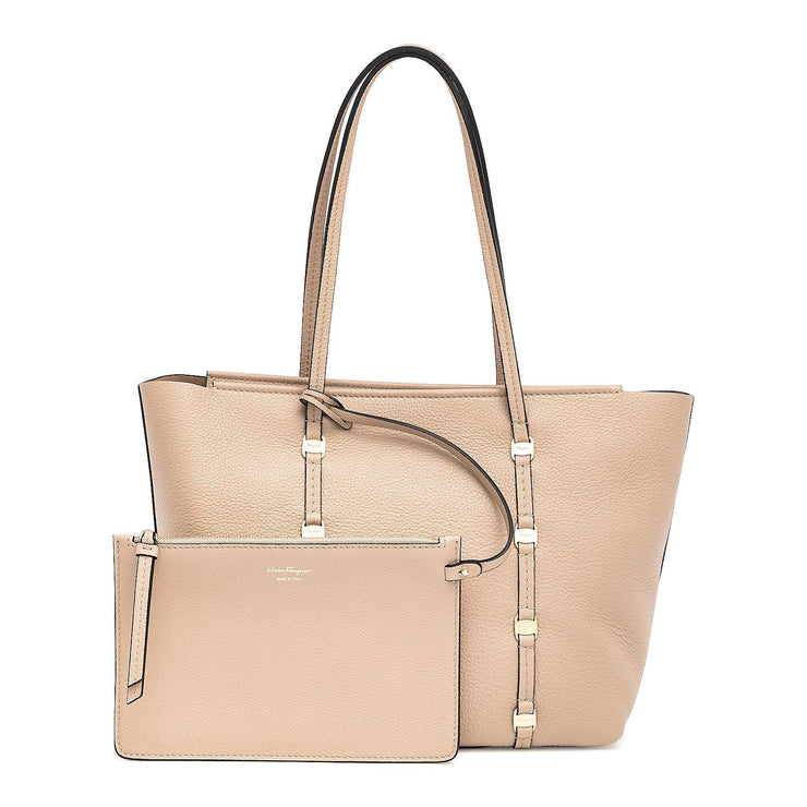 Emosion almond beige leather tote