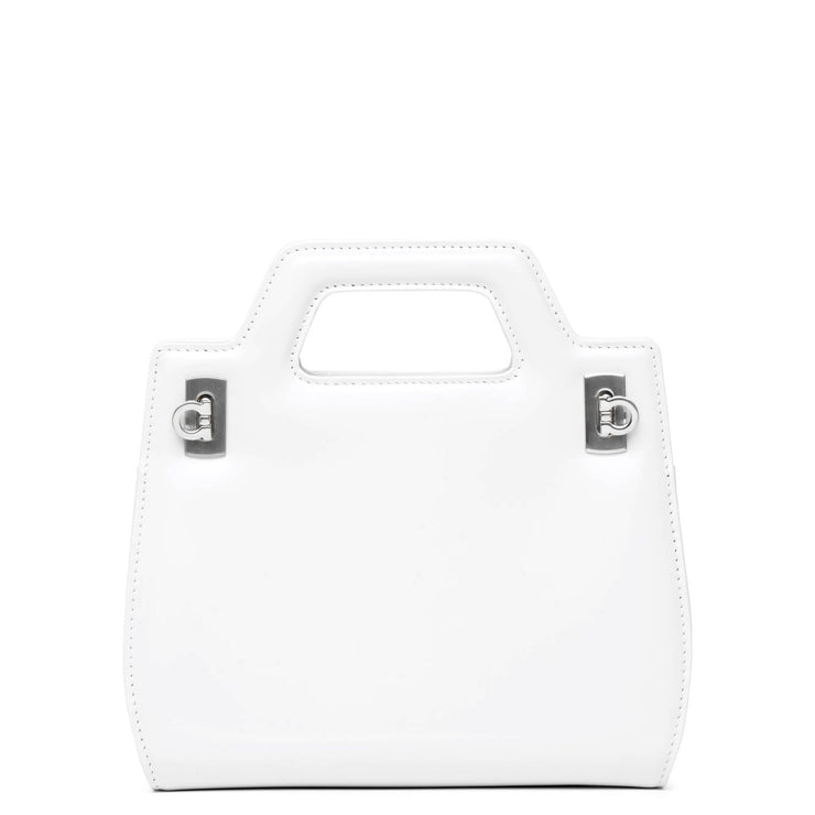 Wanda mini white leather bag