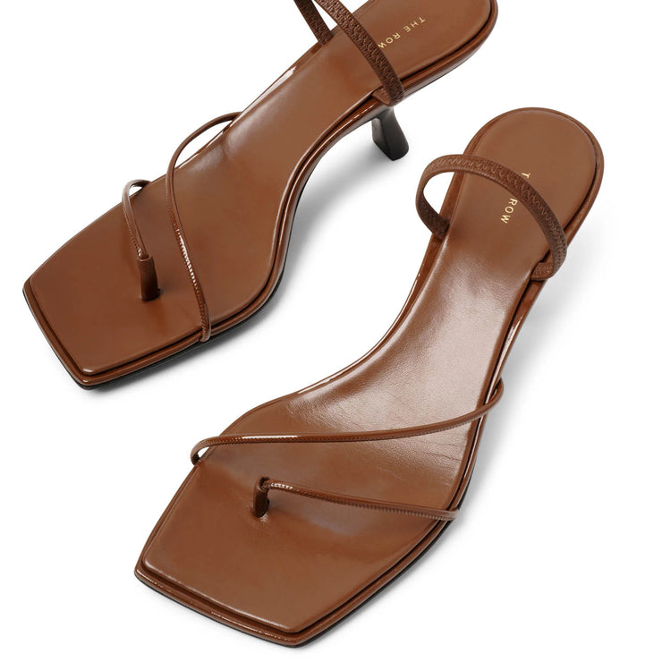 Rai patent brown sandals