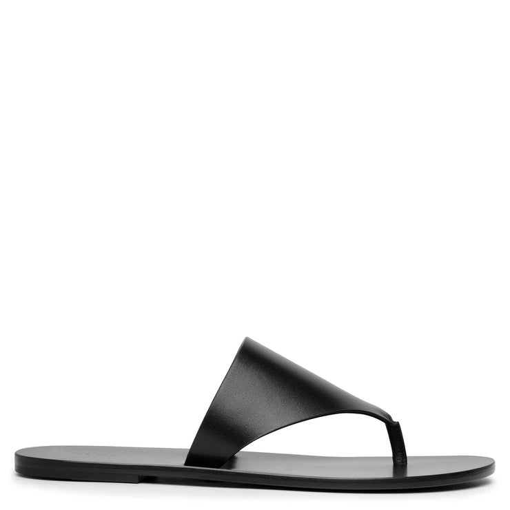 Avery black leather thong sandals