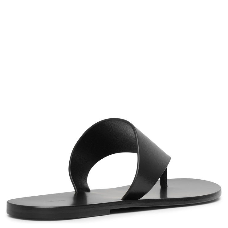 Avery black leather thong sandals