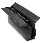 Sienna black saddle leather clutch