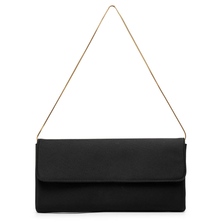 Aurora black satin clutch